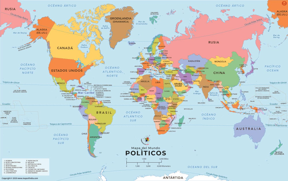 spanish world map