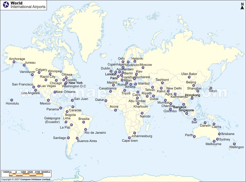 Airports Enlarged Map