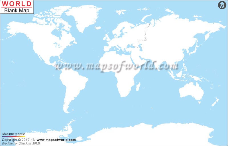 blank world map to print