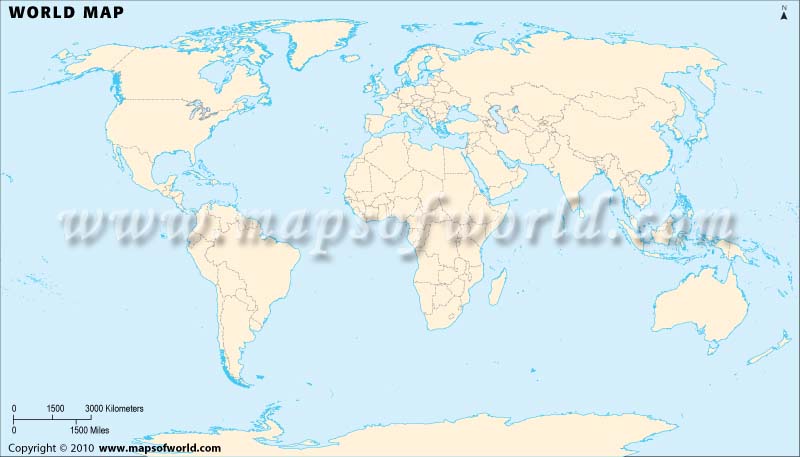 map of world outline for children. world map outline for kids.