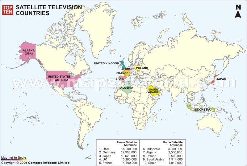 map of the world countries. Television Countries Map
