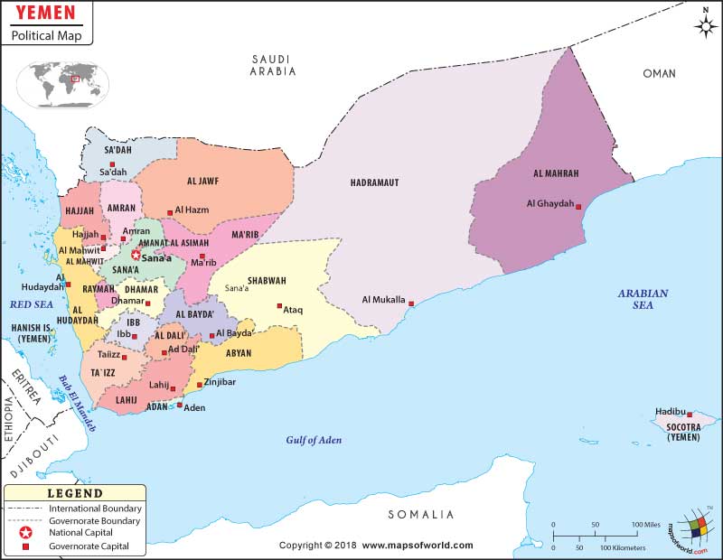 Carte du Yémen