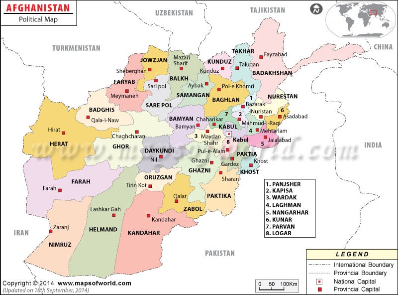 where is afghanistan on a map Political Map Of Afghanistan where is afghanistan on a map