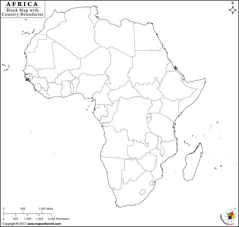 Blank Map Of Africa Printable Outline Map Of Africa