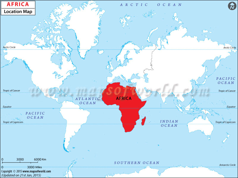 africa on world map