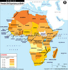 Female Life Expectancy at Birth in African Countries