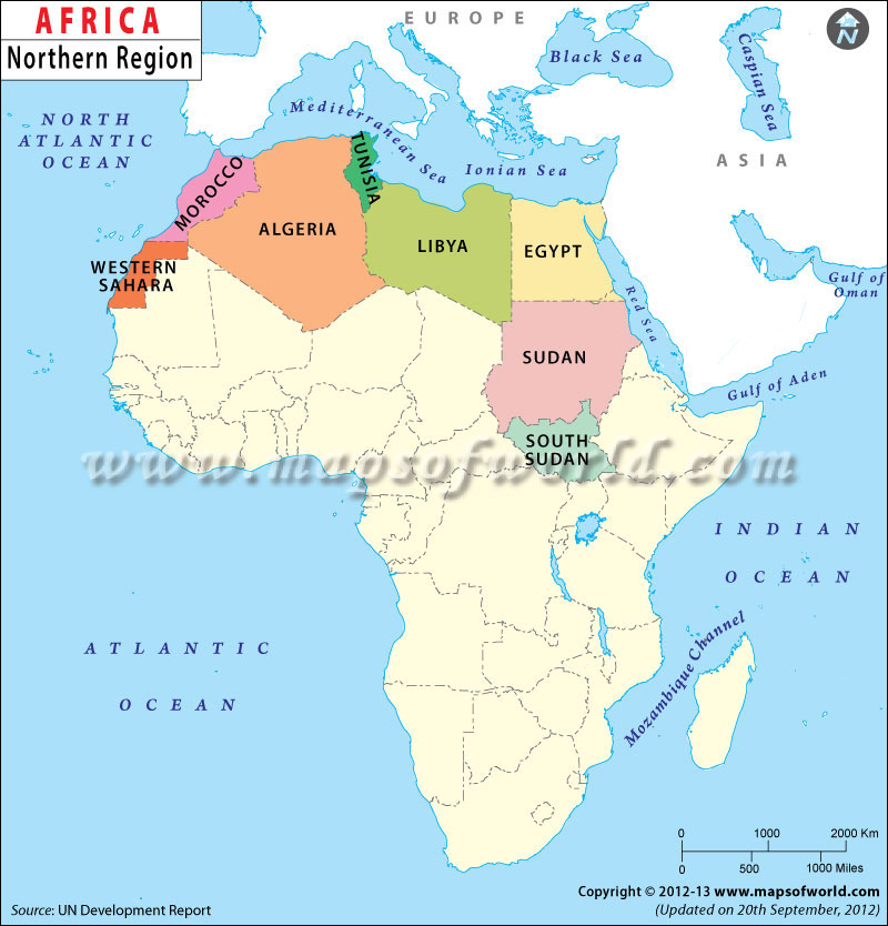 Northern Africa Map