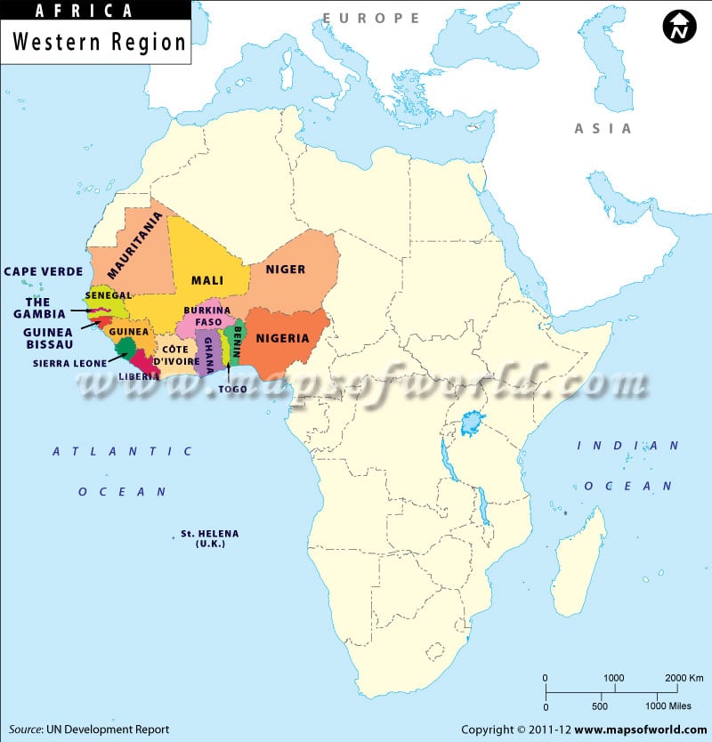Western Africa Region Map