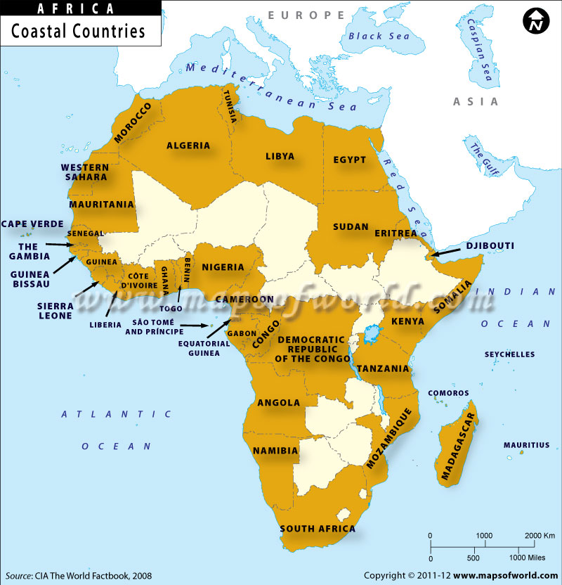 African Countries with Coastal Countries 