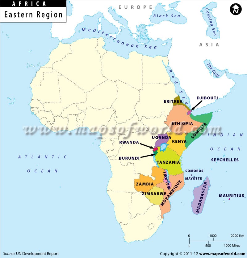 Eastern Africa Region Map