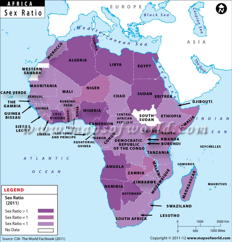 African Countries by Sex Ratio