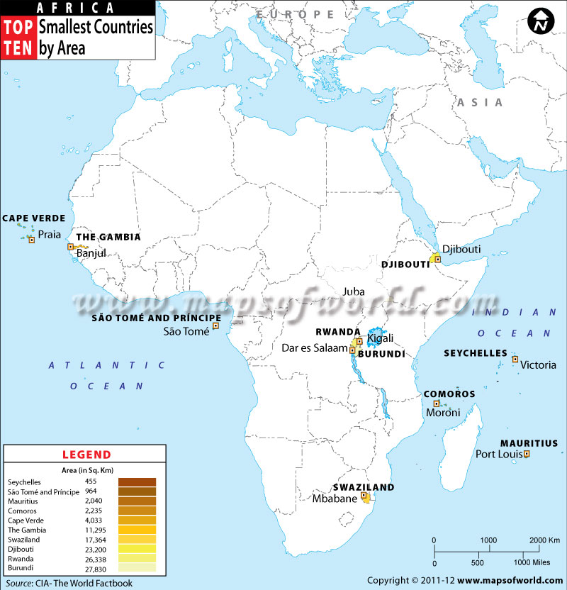 Top Ten Smallest African Countries by Area