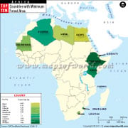 African Countries with Minimum Forest Area