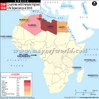 African Countries with Highest Life Expectancy at Birth - Female