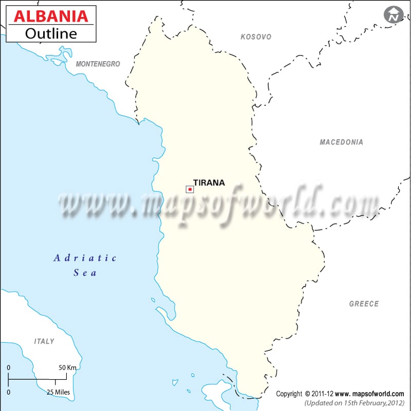 Albania Time Zone Map