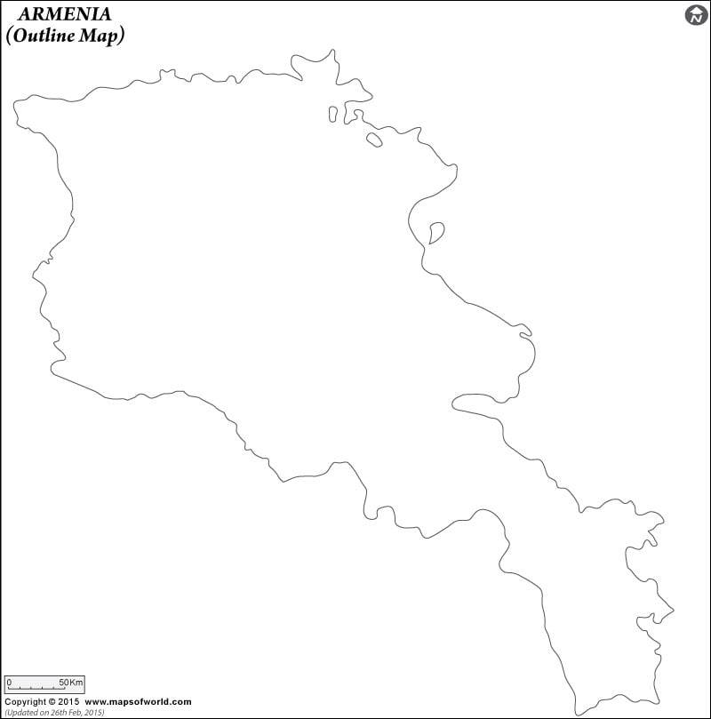 Armenia Outline Map
