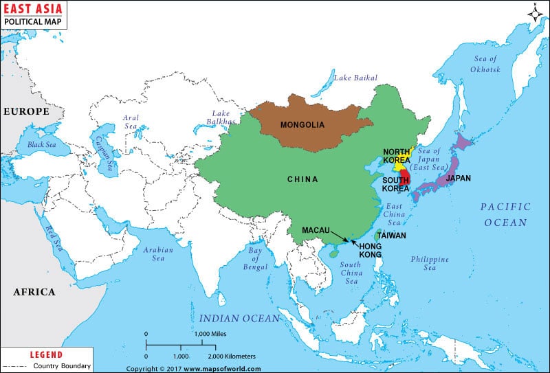 Political Map Of East Asia