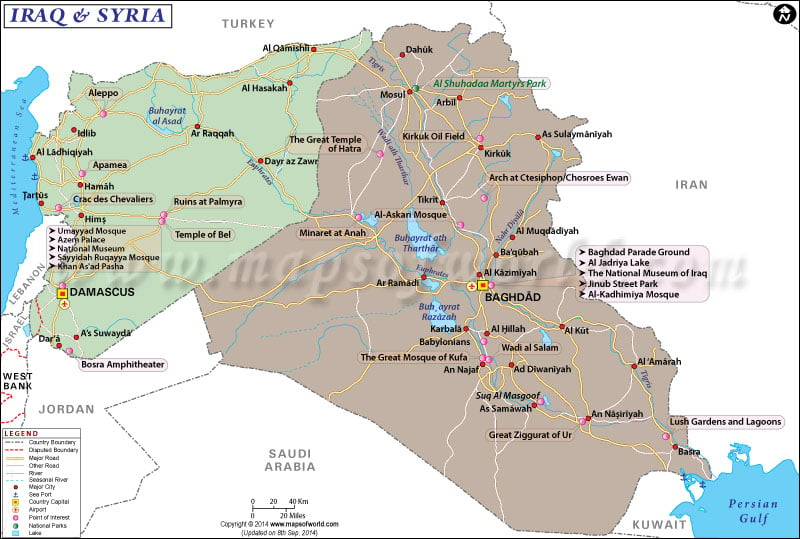 Map of Iraq and Syria