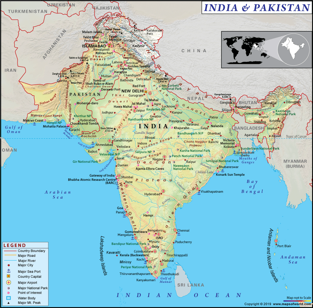 India Pakistan Map Map Of India And Pakistan