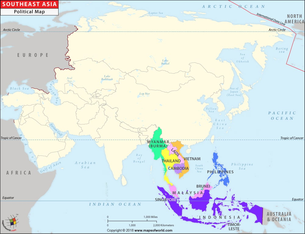 Southeast Asia Map Map Of Southeast Asian Countries