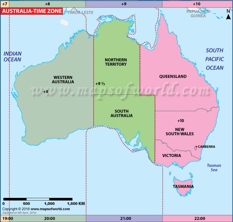 Australia Time Zone Map Current Local Time In Australia