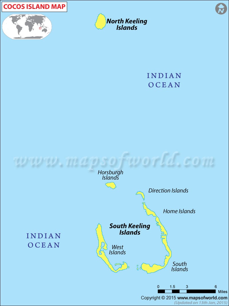 Cocos Keeling Islands Map Map Of Cocos Islands