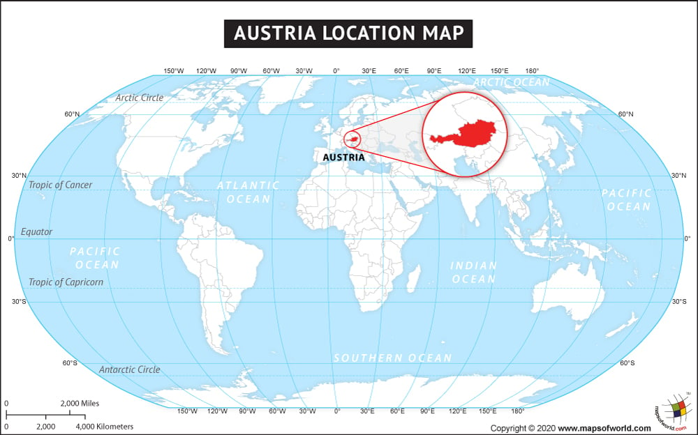 Where Is Austria Located Location Map Of Austria