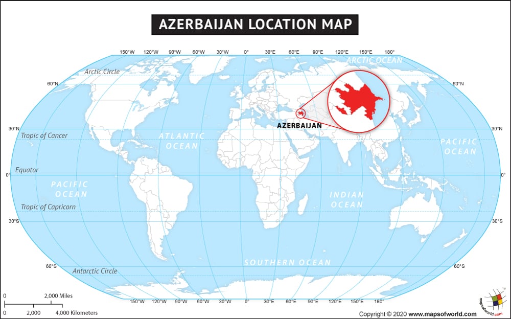 Where Is Azerbaijan Located Location Map Of Azerbaijan