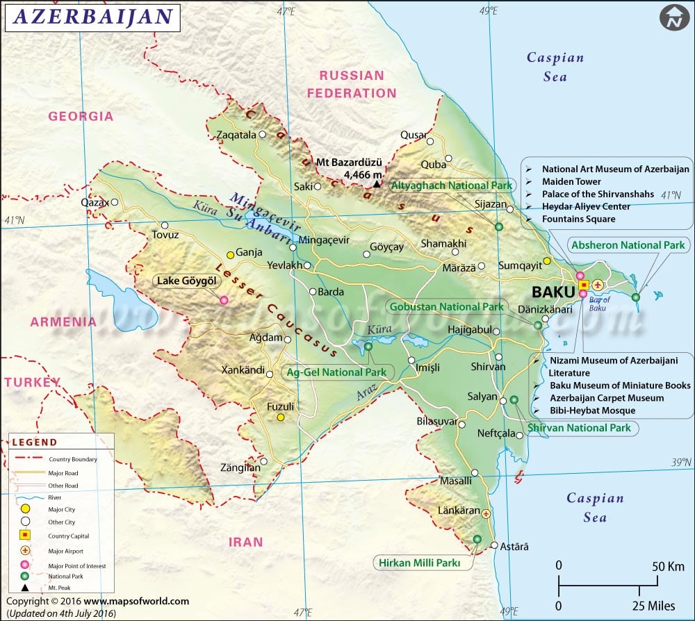 Azerbaijan Map Map Of Azerbaijan