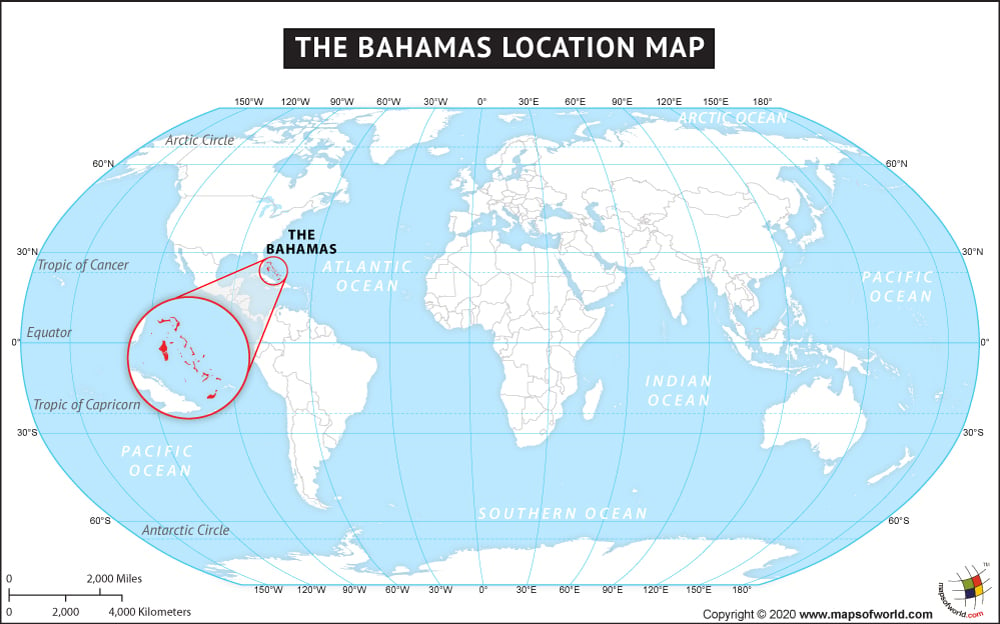 Where Is Bahamas Located Location Map Of Bahamas