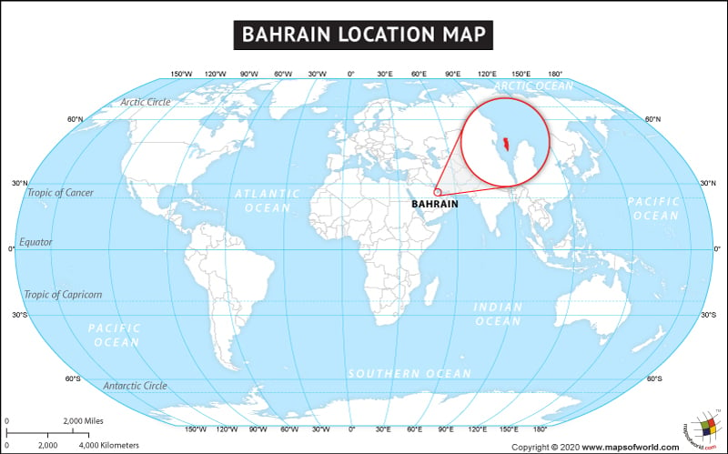Where Is Bahrain Located Location Map Of Bahrain