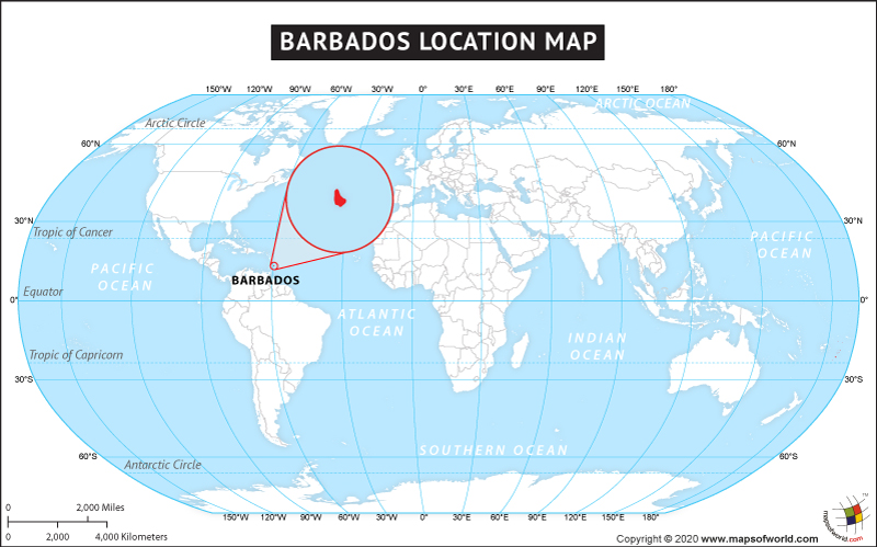 Barbados Loccation Map