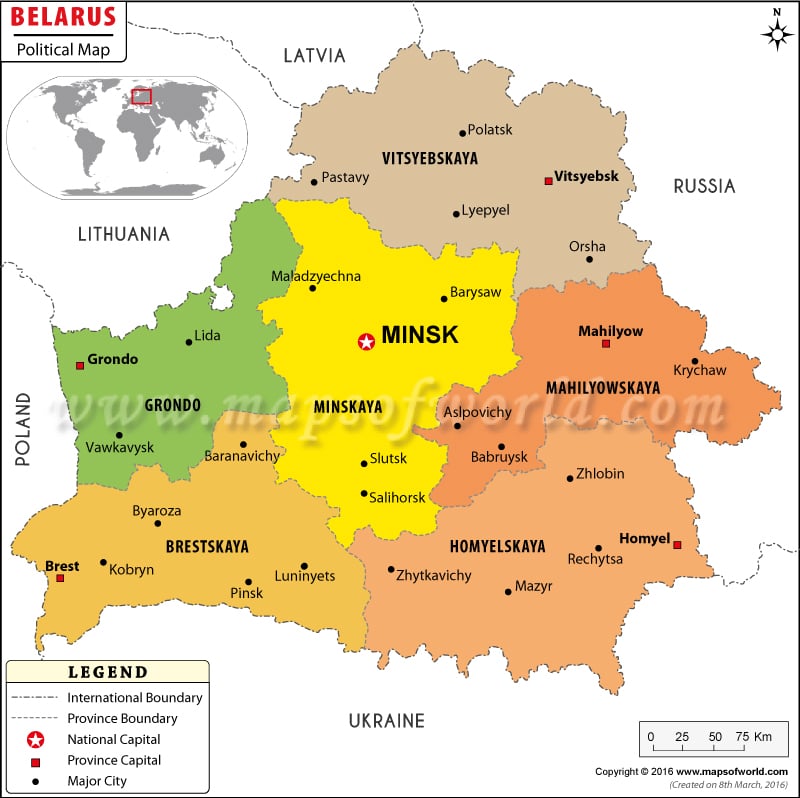 Where Is Belarus Located Location Map Of Belarus