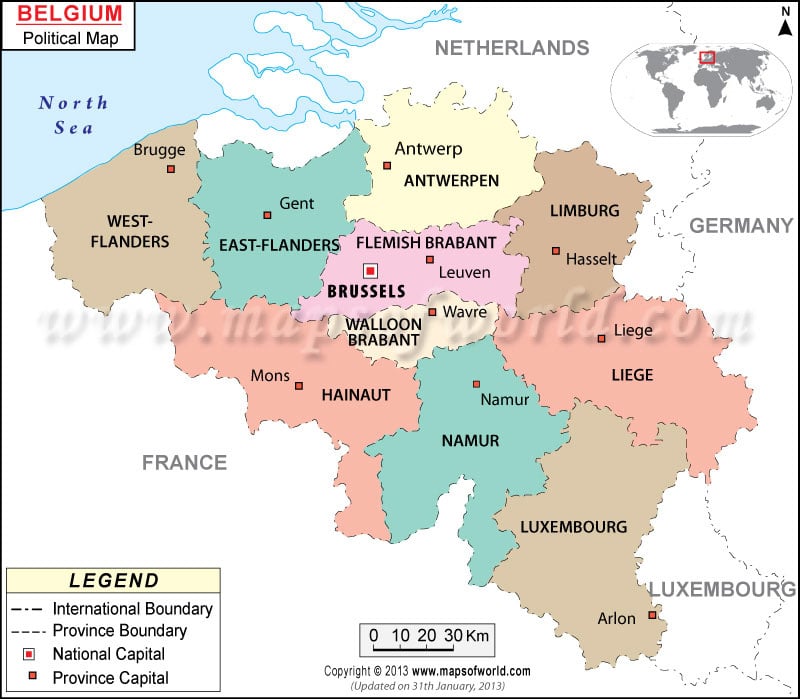 Political Map Of Belgium Belgium Regions Map