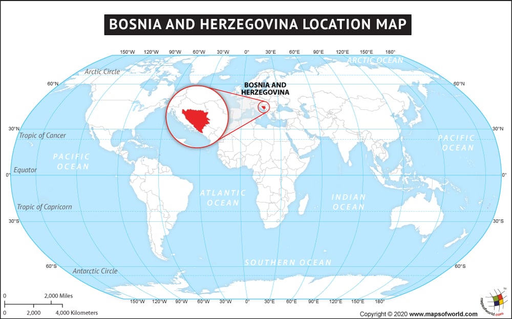 Where Is Bosnia And Herzegovina Located Location Map Of Bosnia