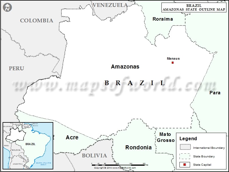 Blank Map of Amazonas