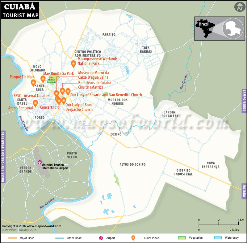 Cuiaba tourist map