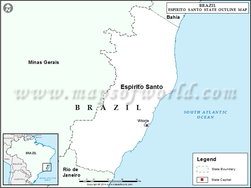 Blank Map of Espirito Santo