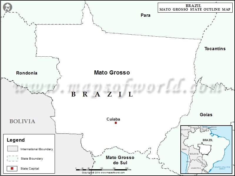 Blank Map of Mato Grosso