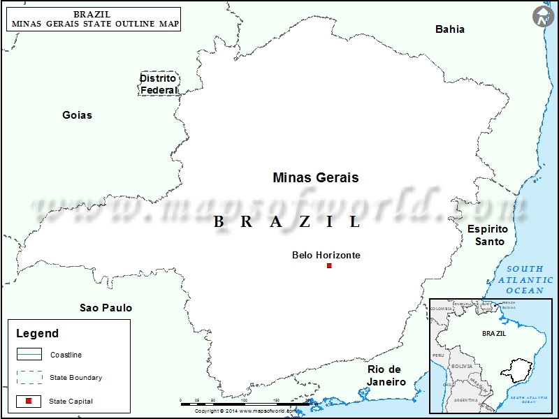 Blank Map of Minas Gerais