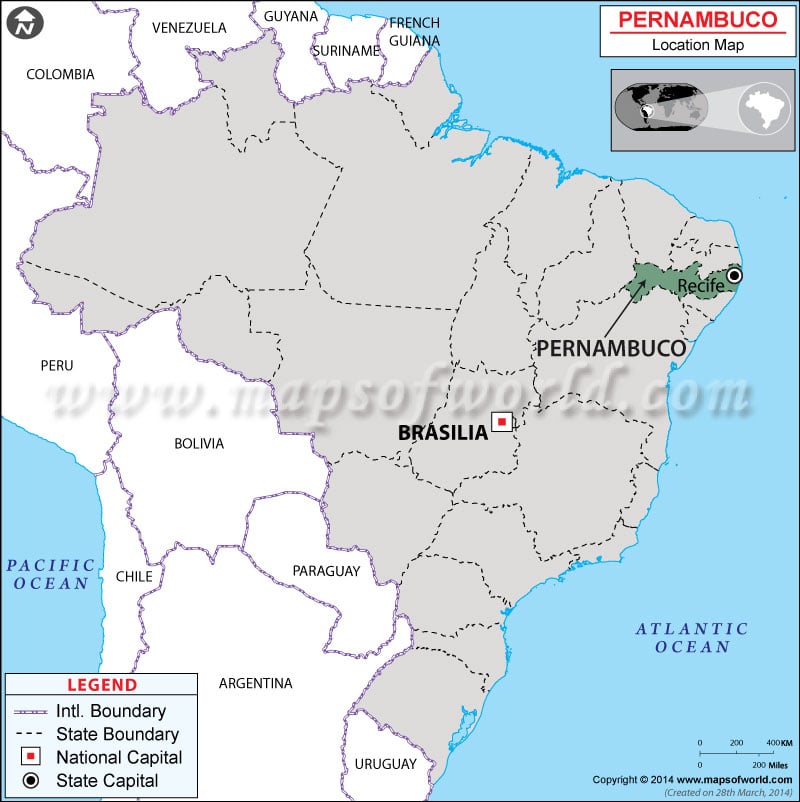 Where Is Pernambuco Located In Brazil Map