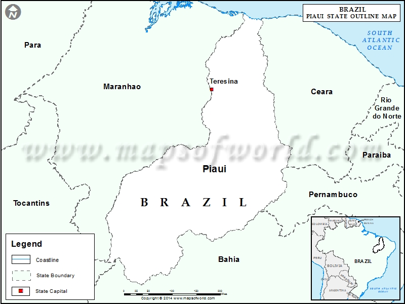Blank Map of Piaui