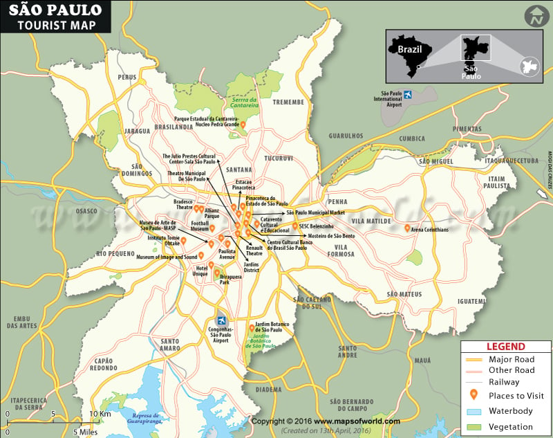 Sao-Paulo tourist map