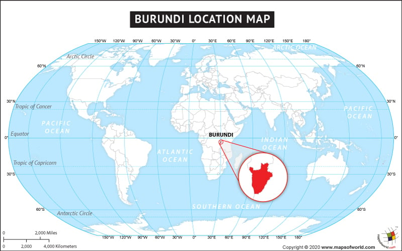 Where Is Burundi Located Location Map Of Burundi