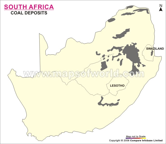 South Africa Coal Deposits Map