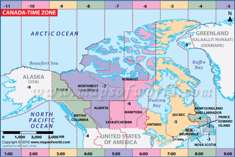 Canada Time Zone Map Current Local Time In Canada