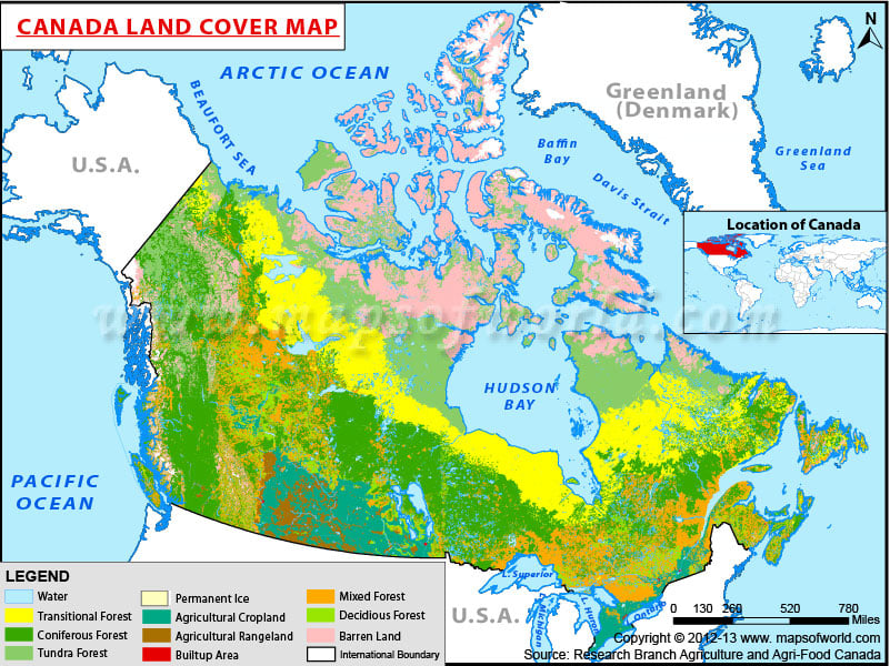 Canada Land Area Map