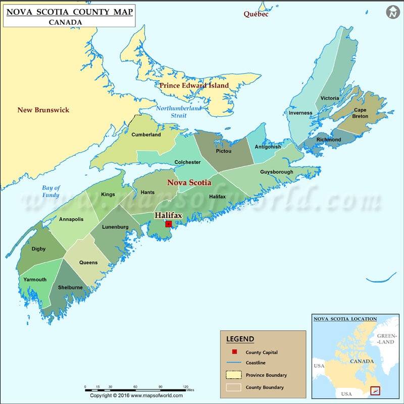 Map Of Nova Scotia Nova Scotia Map Counties In Nova Scotia