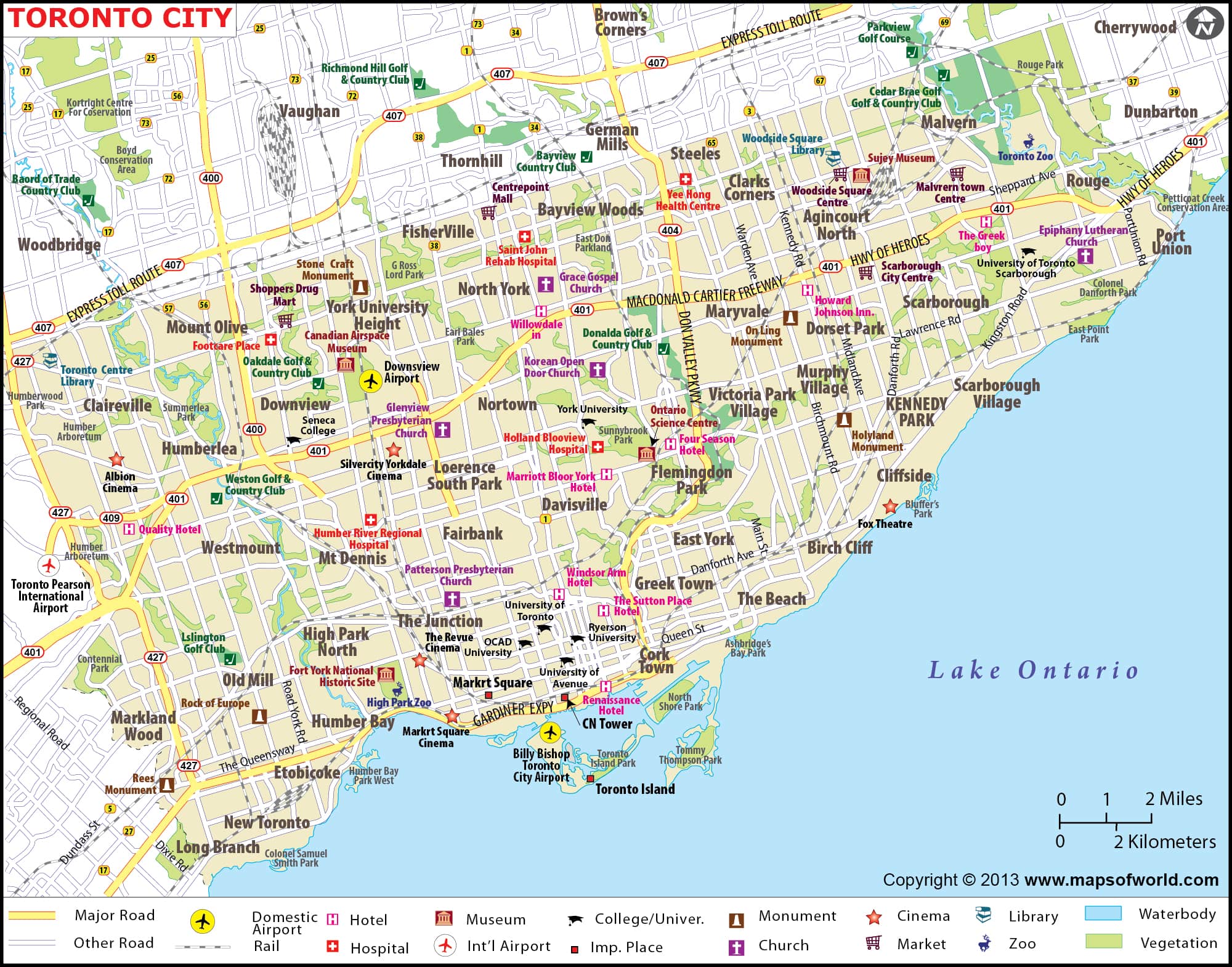 Toronto Map City Map Of Toronto Canada
