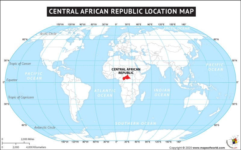 Where Is Central African Republic Located Location Map Of Central